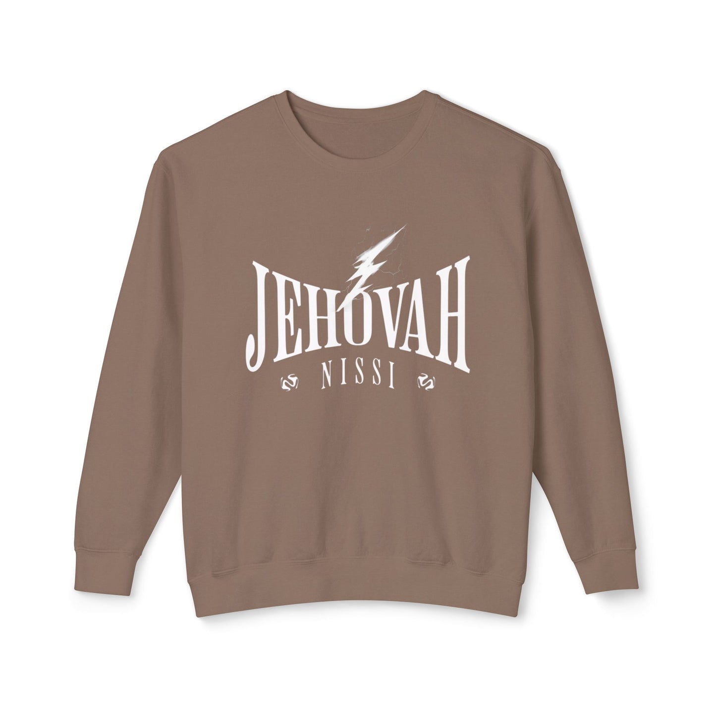Jehovah Nissi Unisex Lightweight Crewneck Sweatshirt - Faith-Inspired Comfort
