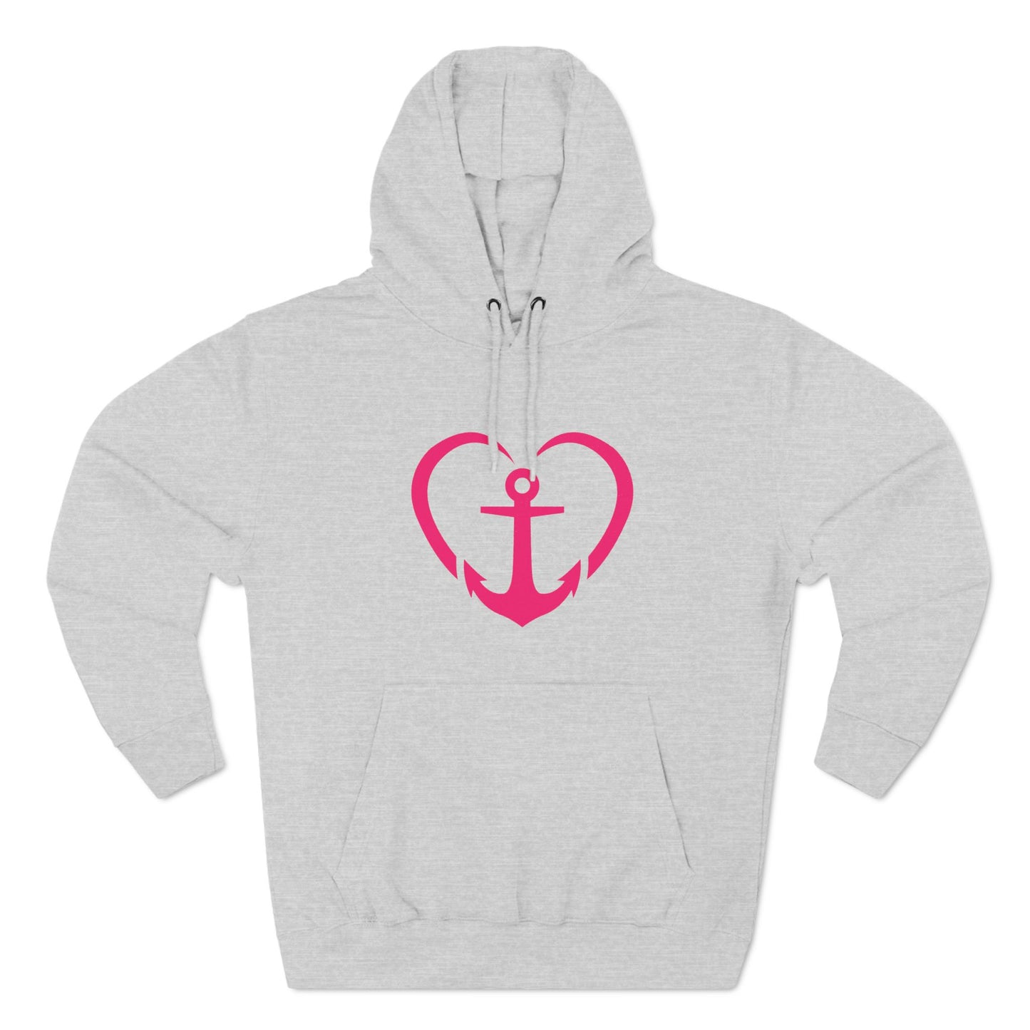 Pink Heart Anchor Fleece Hoodie
