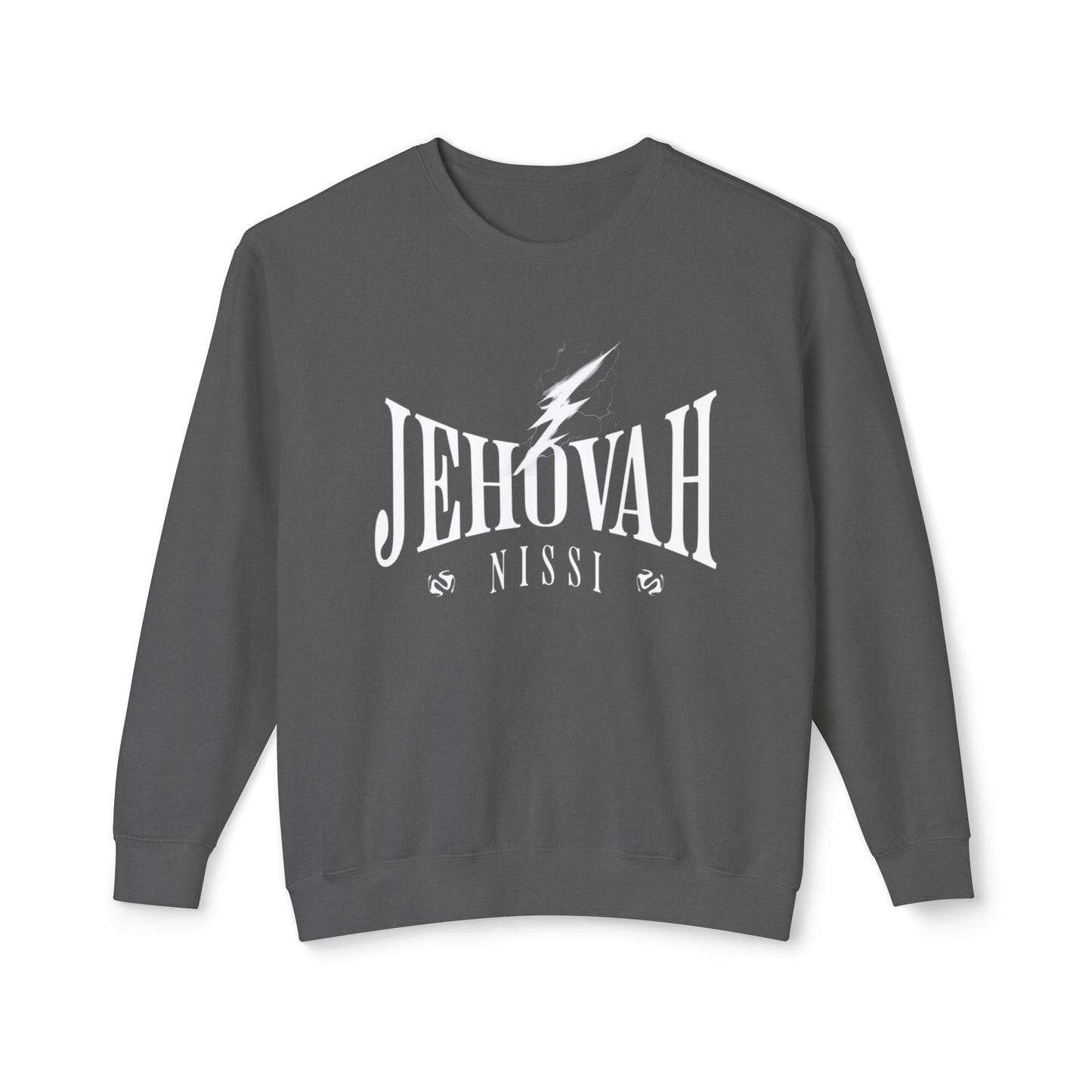 Jehovah Nissi Unisex Lightweight Crewneck Sweatshirt - Faith-Inspired Comfort