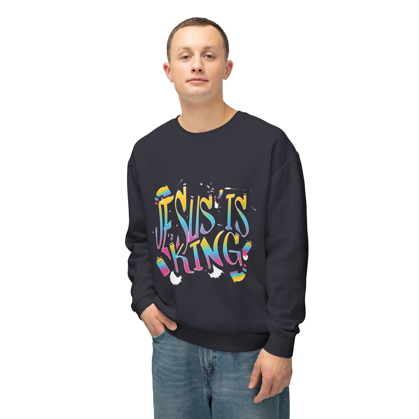 Colorful Jesus is King Crewneck Sweatshirt | Unisex Lightweight Religious Apparel, Inspirational Gift, Cozy Wear, Church Event, [...]