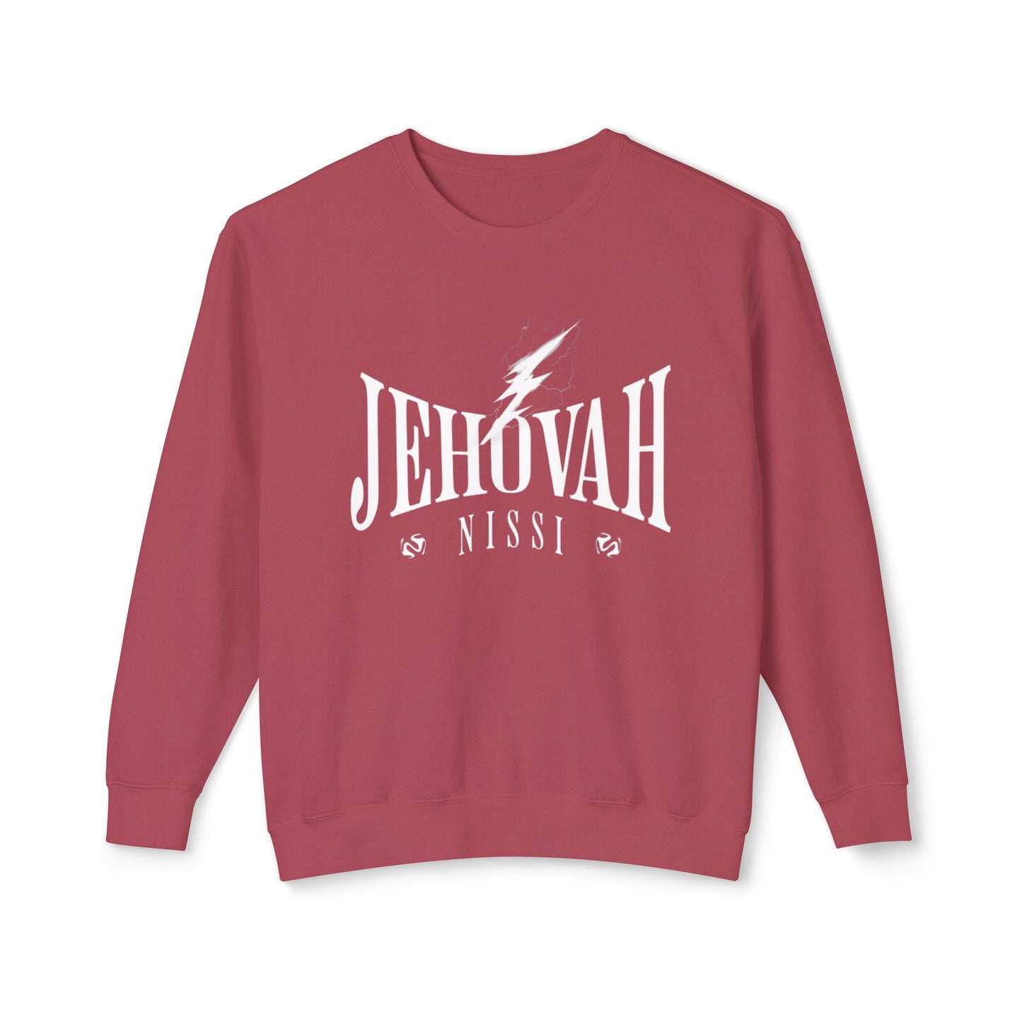 Jehovah Nissi Unisex Lightweight Crewneck Sweatshirt - Faith-Inspired Comfort