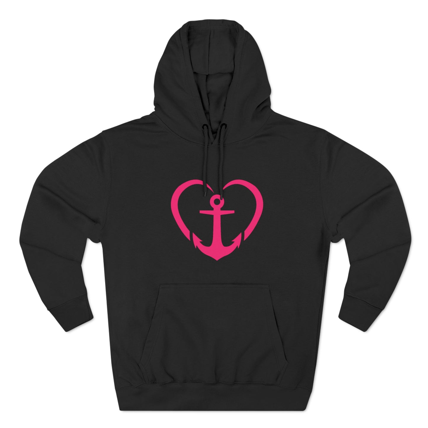 Pink Heart Anchor Fleece Hoodie