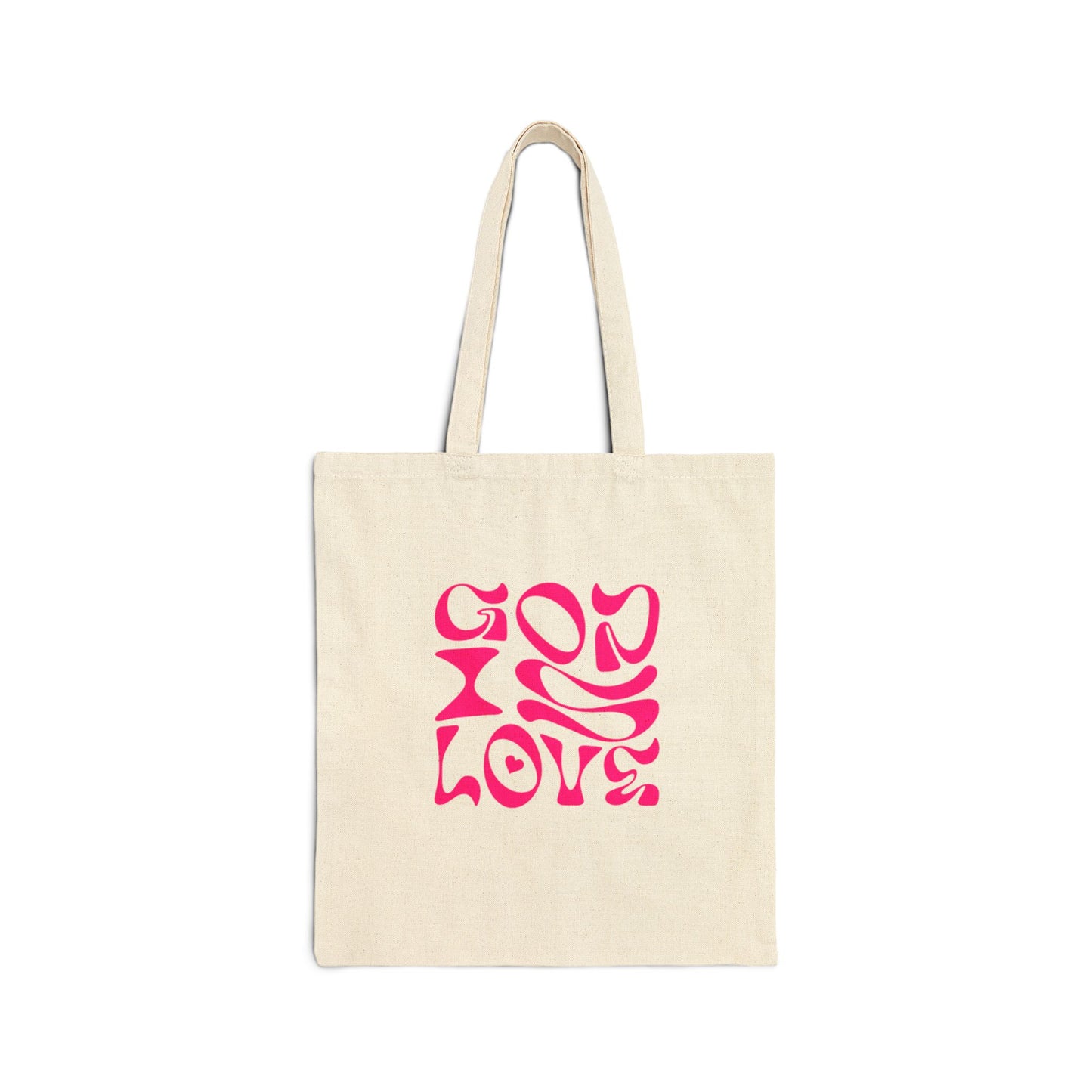 Colorful Love Quote Cotton Canvas Tote Bag
