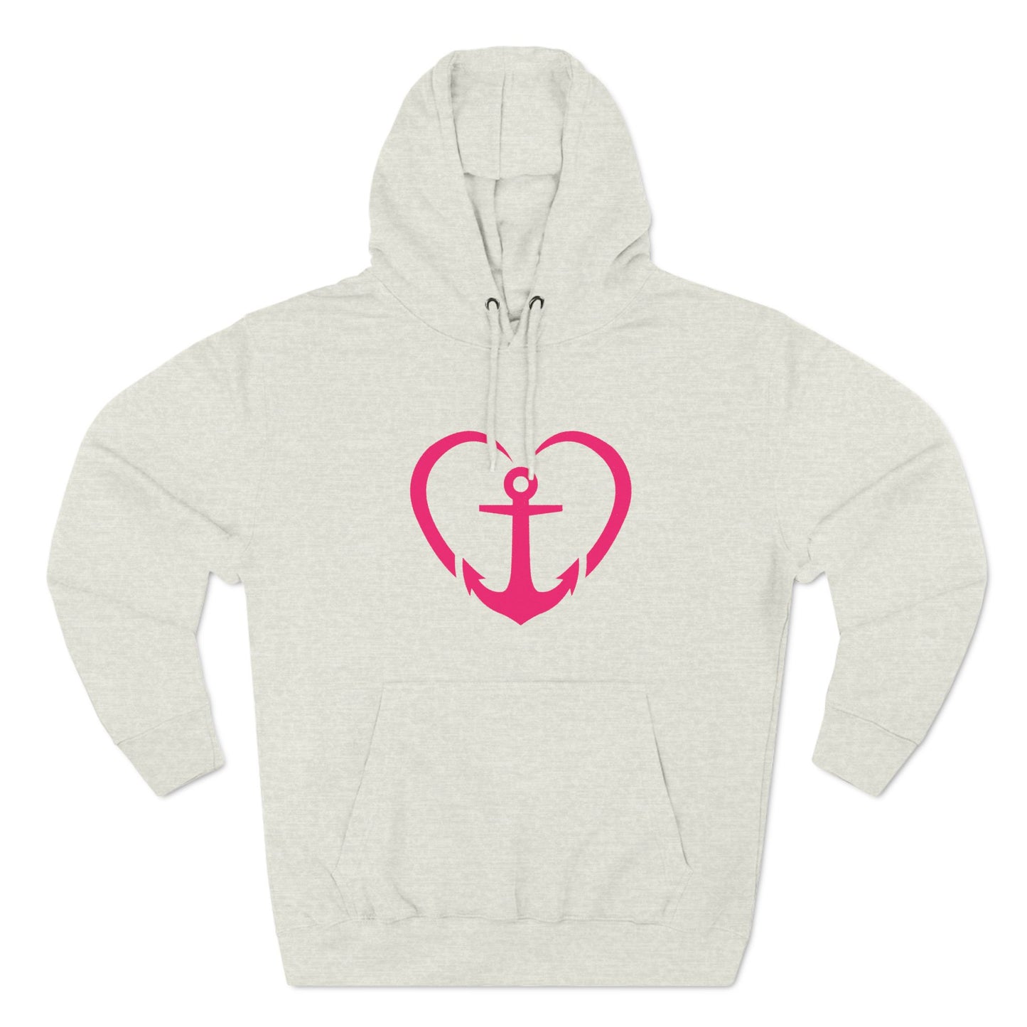 Pink Heart Anchor Fleece Hoodie