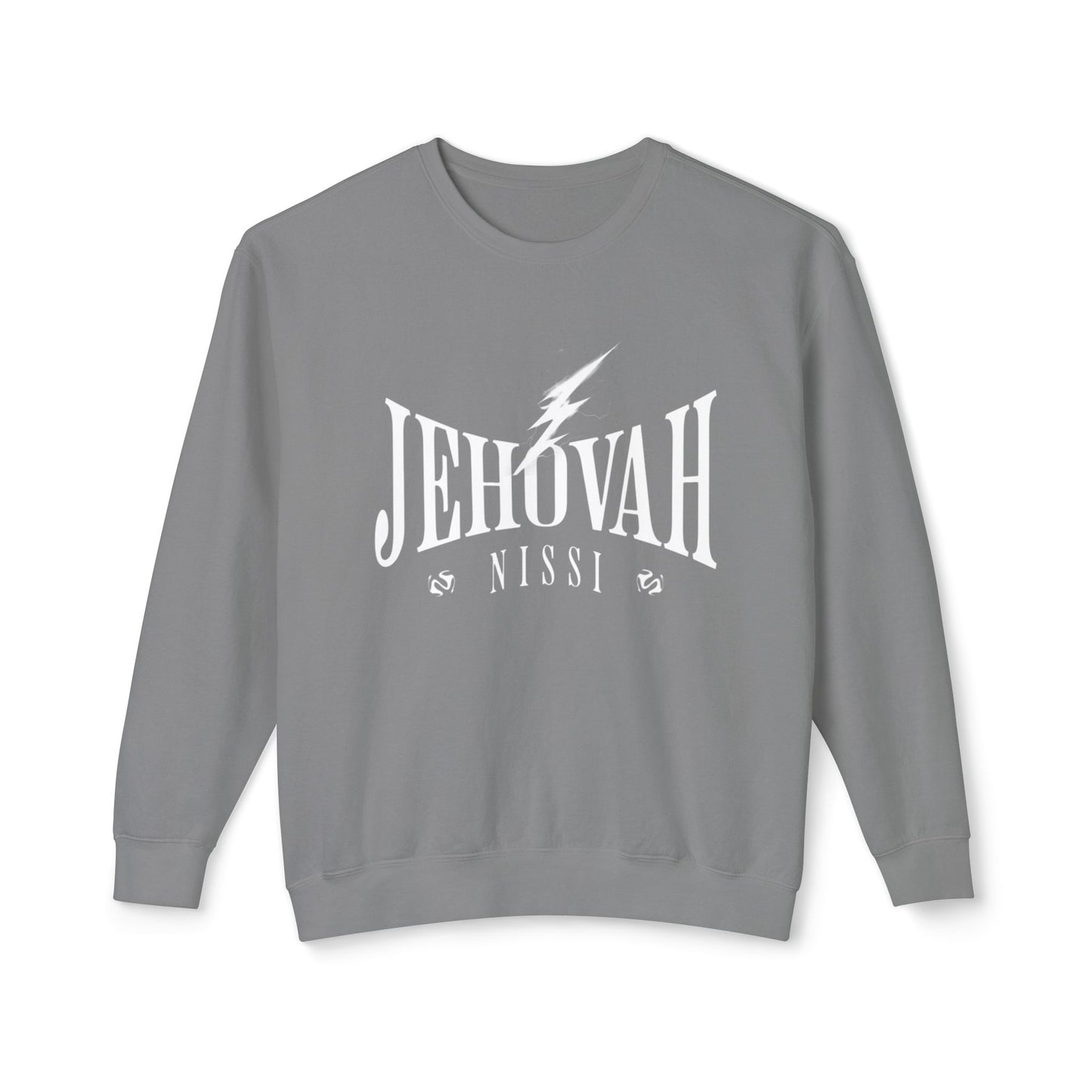 Jehovah Nissi Unisex Lightweight Crewneck Sweatshirt - Faith-Inspired Comfort
