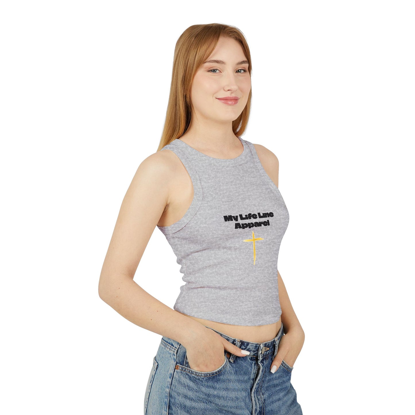 Inspirational Women's Micro Rib Racer Tank Top - My Life Line Apparel