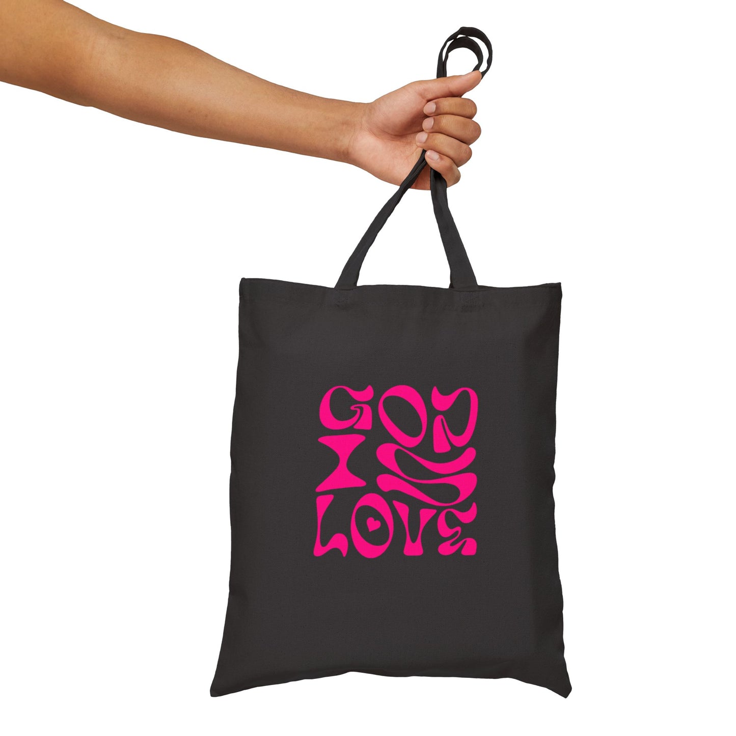 Colorful Love Quote Cotton Canvas Tote Bag