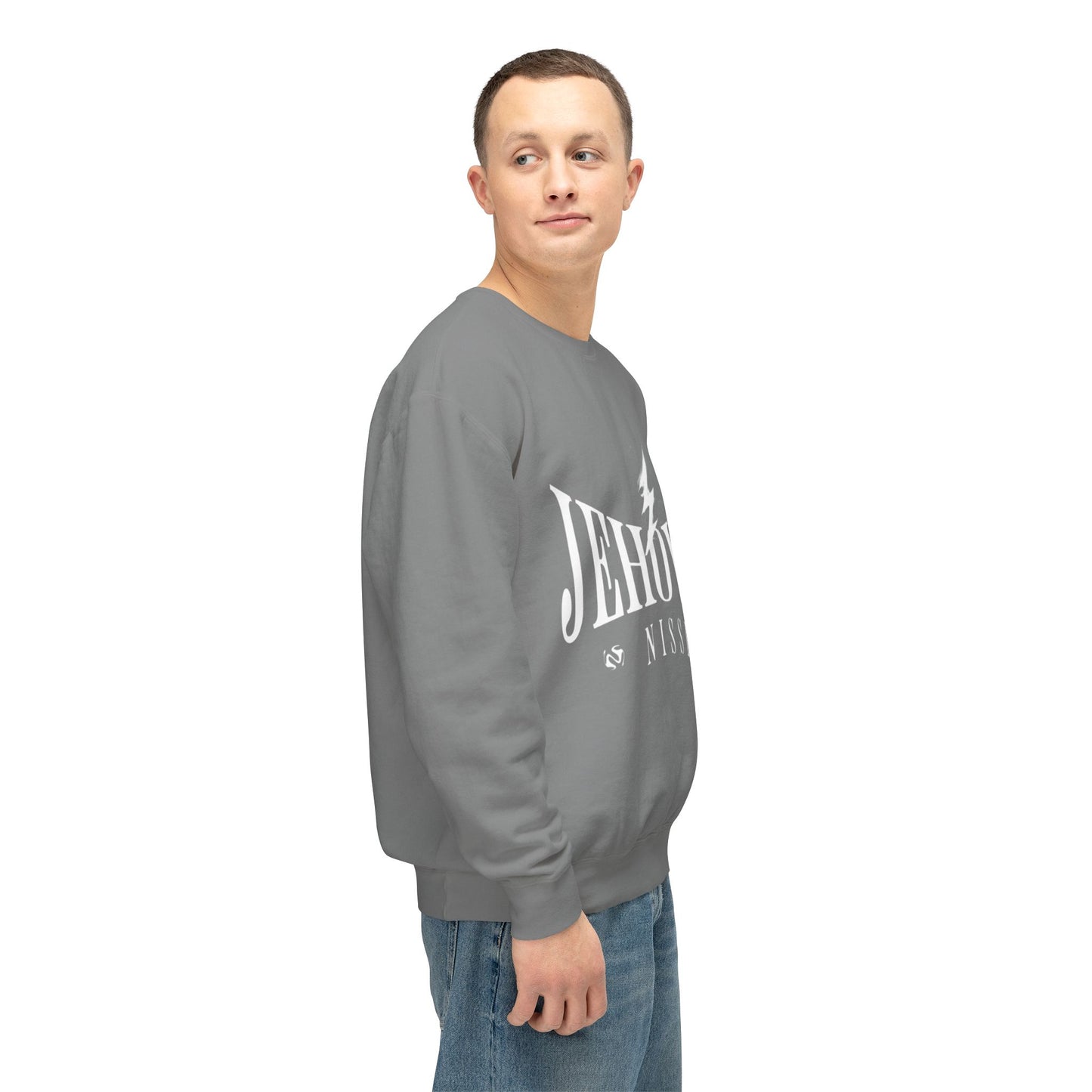 Jehovah Nissi Unisex Lightweight Crewneck Sweatshirt - Faith-Inspired Comfort