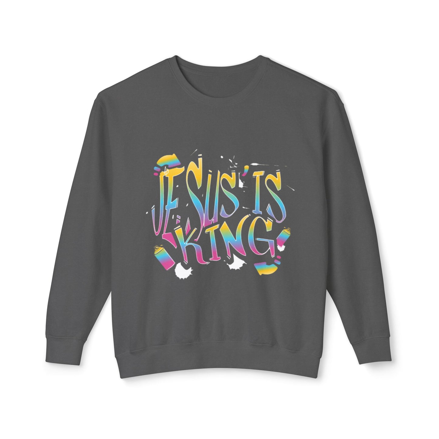 Colorful Jesus is King Crewneck Sweatshirt | Unisex Lightweight Religious Apparel, Inspirational Gift, Cozy Wear, Church Event, [...]