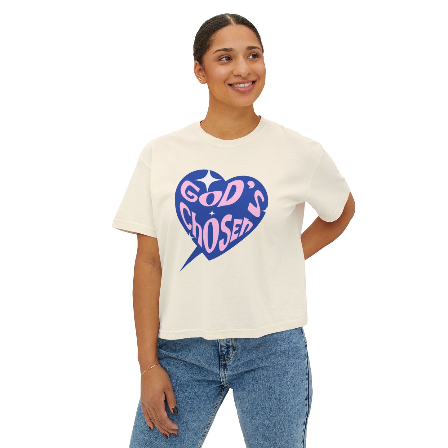 God's Chosen Women's Boxy Tee - Stylish Casual Top for Faith and Inspiration