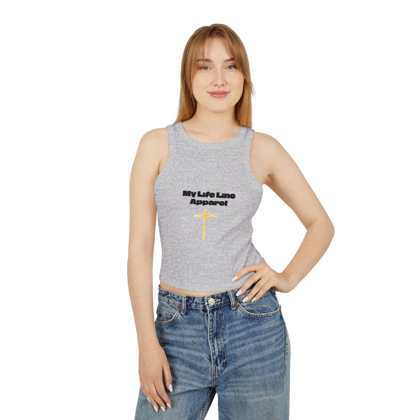 Inspirational Women's Micro Rib Racer Tank Top - My Life Line Apparel