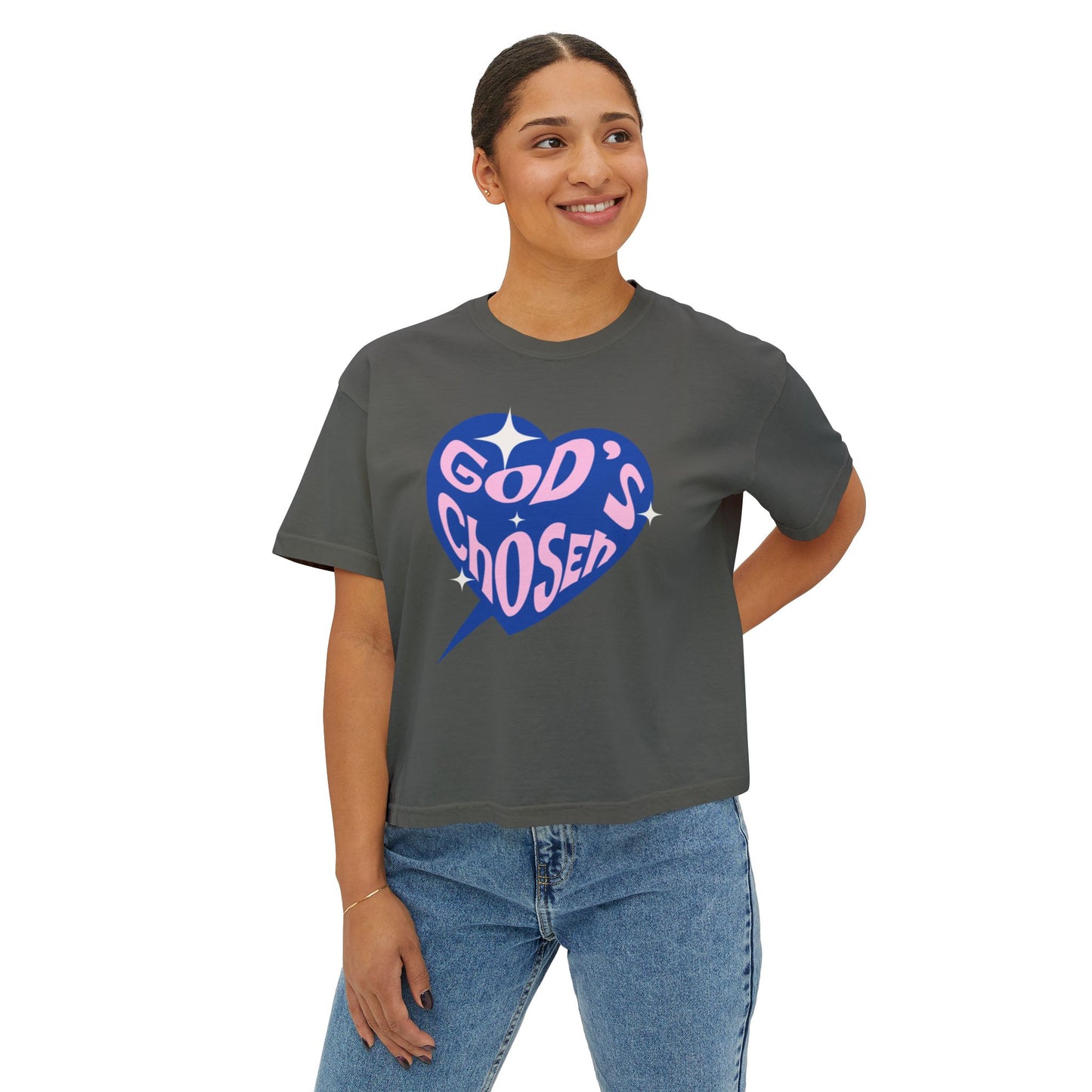 God's Chosen Women's Boxy Tee - Stylish Casual Top for Faith and Inspiration